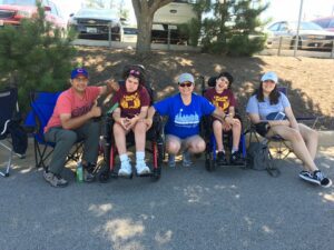 Anita Barraza two of her three kids ride wheelchairs