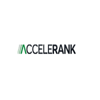 Logo of Accelerank with green and black text.