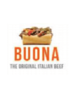 Logo of Buona featuring an Italian beef sandwich.
