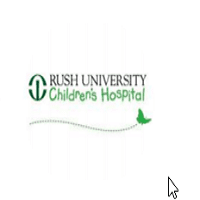 Logo of Rush University Children's Hospital with a green theme.