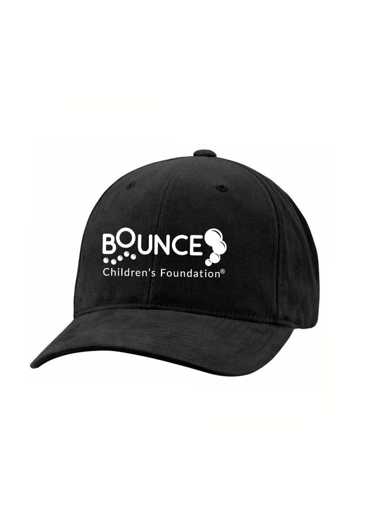 Black cap with Bounce Children's Foundation logo.