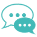 Two overlapping speech bubbles with ellipses.