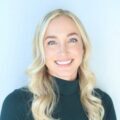 Smiling person with long blonde hair. Smiling person with long blonde hair.
